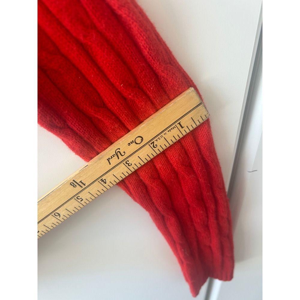 Eddie Bauer Red Cable Knit Full Zip Angora Blend Cardigan Sweater Womens Medium - Picture 10 of 15